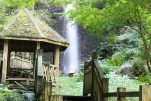 布引の滝（白金の滝）：白い布をかけたようにみえる滝