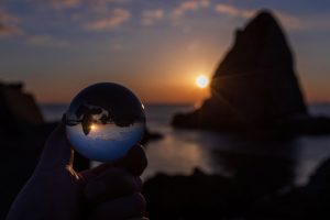 南さつま海道八景のひとつ!笠沙後浜展望所から眺める夕陽