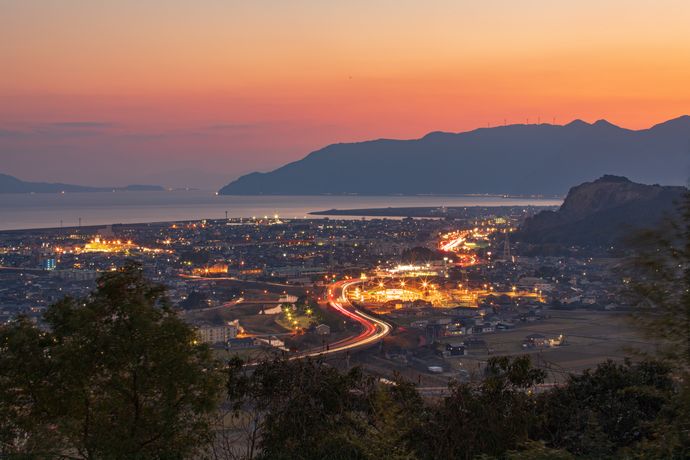 鹿児島県姶良市加治木町にあるさえずりの森高倉展望台からの風景